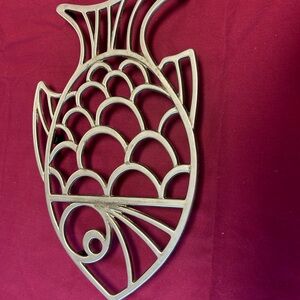 Vintage Silver Fish-Shaped Trivet